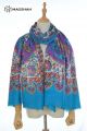 MERINO WOOL PRINTED & EMBROIDERY SCARF MSA3