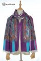 MERINO WOOL PRINTED & EMBROIDERY SCARF MSB3