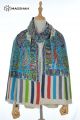 MERINO WOOL PRINTED & EMBROIDERY SCARF MSC1