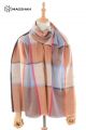 MERINO WOOL AND SILK PLAID SCARF - SUPERBANU  SBSCA1