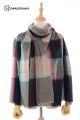 MERINO WOOL AND SILK PLAID SCARF - SUPERBANU  SBSCA13