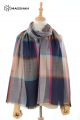 MERINO WOOL AND SILK PLAID SCARF - SUPERBANU  SBSCA16