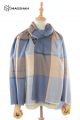 MERINO WOOL AND SILK PLAID SCARF - SUPERBANU  SBSCA18