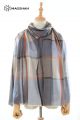 MERINO WOOL AND SILK PLAID SCARF - SUPERBANU  SBSCA20