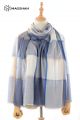 MERINO WOOL AND SILK PLAID SCARF - SUPERBANU  SBSCA21