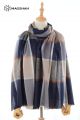 MERINO WOOL AND SILK PLAID SCARF - SUPERBANU  SBSCA22