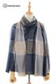 MERINO WOOL AND SILK PLAID SCARF - SUPERBANU  SBSCA23