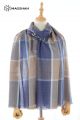 MERINO WOOL AND SILK PLAID SCARF - SUPERBANU  SBSCA26