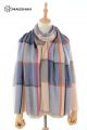 MERINO WOOL AND SILK PLAID SCARF - SUPERBANU  SBSCA28