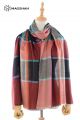 MERINO WOOL AND SILK PLAID SCARF - SUPERBANU  SBSCA36