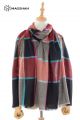 MERINO WOOL AND SILK PLAID SCARF - SUPERBANU  SBSCA37