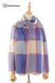 MERINO WOOL AND SILK PLAID SCARF - SUPERBANU  SBSCA39