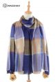 MERINO WOOL AND SILK PLAID SCARF - SUPERBANU  SBSCA44