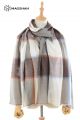 MERINO WOOL AND SILK PLAID SCARF - SUPERBANU  SBSCA45
