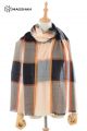 MERINO WOOL AND SILK PLAID SCARF - SUPERBANU  SBSCA49
