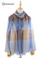 MERINO WOOL AND SILK PLAID SCARF - SUPERBANU  SBSCA50