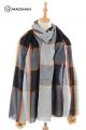 MERINO WOOL AND SILK PLAID SCARF - SUPERBANU  SBSCA51