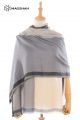 MERINO WOOL AND SILK PLAID SCARF - SUPERBANU  SBSCB34